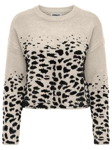 ONLY Sweter w kolorze kremowo-czarnym - Swetry damskie - miniaturka - grafika 1