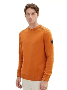 Swetry męskie - TOM TAILOR sweter męski, 32752 – Tomato Cream Orange Melange, XL - grafika 1