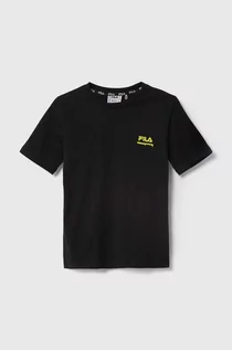 Koszulki dla chłopców - Fila t-shirt bawełniany dziecięcy LEGAU kolor czarny z nadrukiem - grafika 1