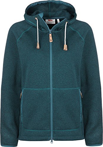 Fjällräven Damska bluza z kapturem Övik Fleece z kapturem, niebieska (Glacier Green) XS
