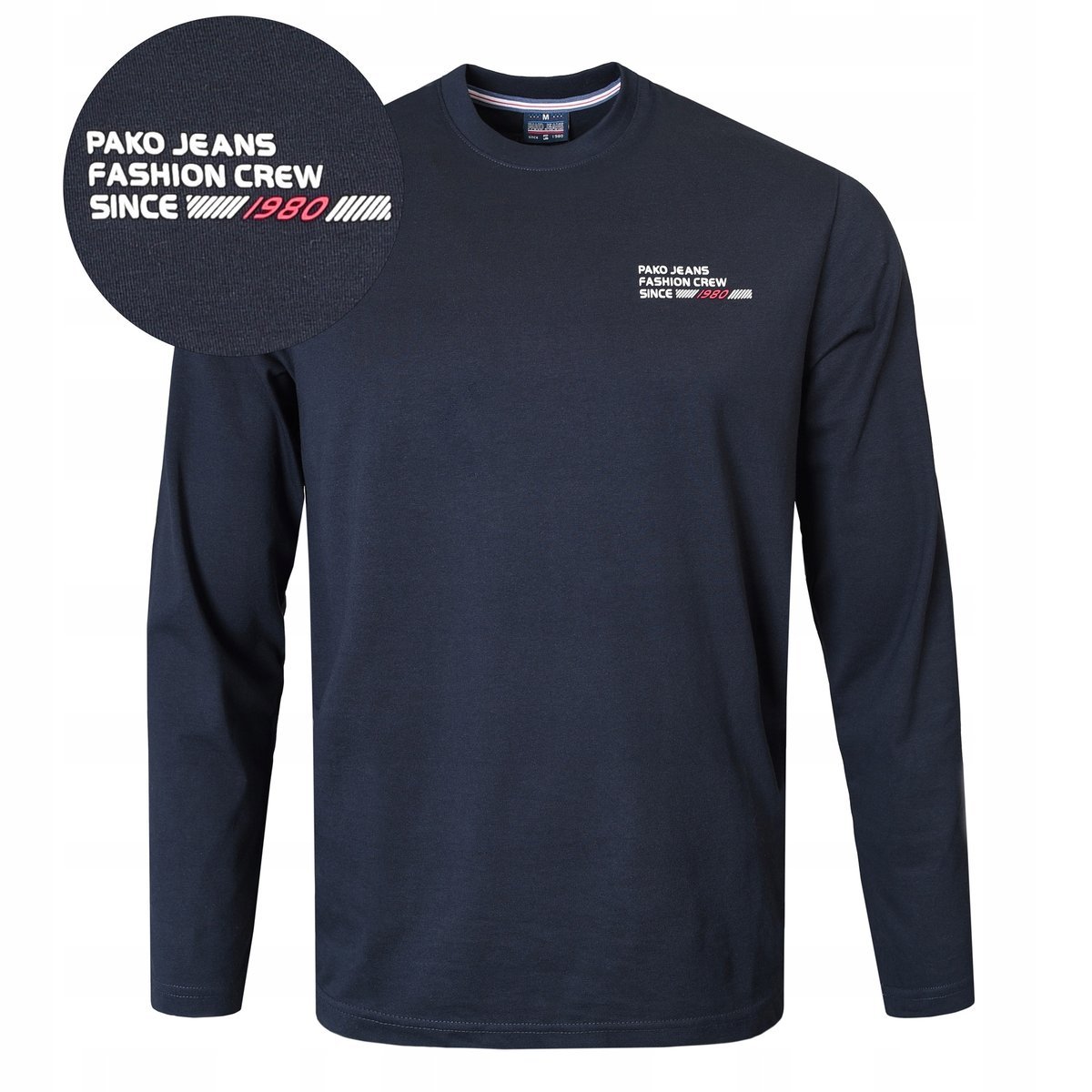 LONGSLEEVE Męski Koszulka z Długim Rękawem Bawełniana GRANAT XL Pako Jeans