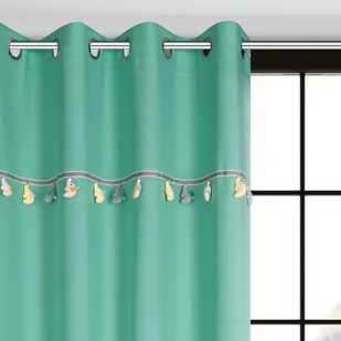 Zasłona dziecięca CAR  z taśmą dekoracyjną z wiszącymi trójwymiarowymi słonikami 140 X 250 cm - Firany i zasłony dla dzieci - miniaturka - grafika 1
