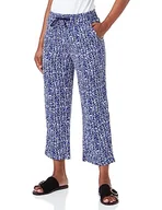 Spodnie damskie - GERRY WEBER Edition Damskie spodnie Easy Fit, niebieskie/ecru/biały nadruk, 42R, Niebieski/ecru/biały nadruk, 42 - miniaturka - grafika 1