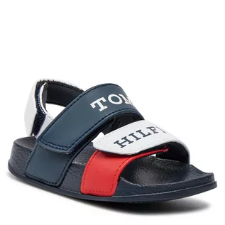 Buty dla chłopców - Sandały Tommy Hilfiger Velcro T1B2-33454-1172 M White/Blue/Red Y003 - grafika 1