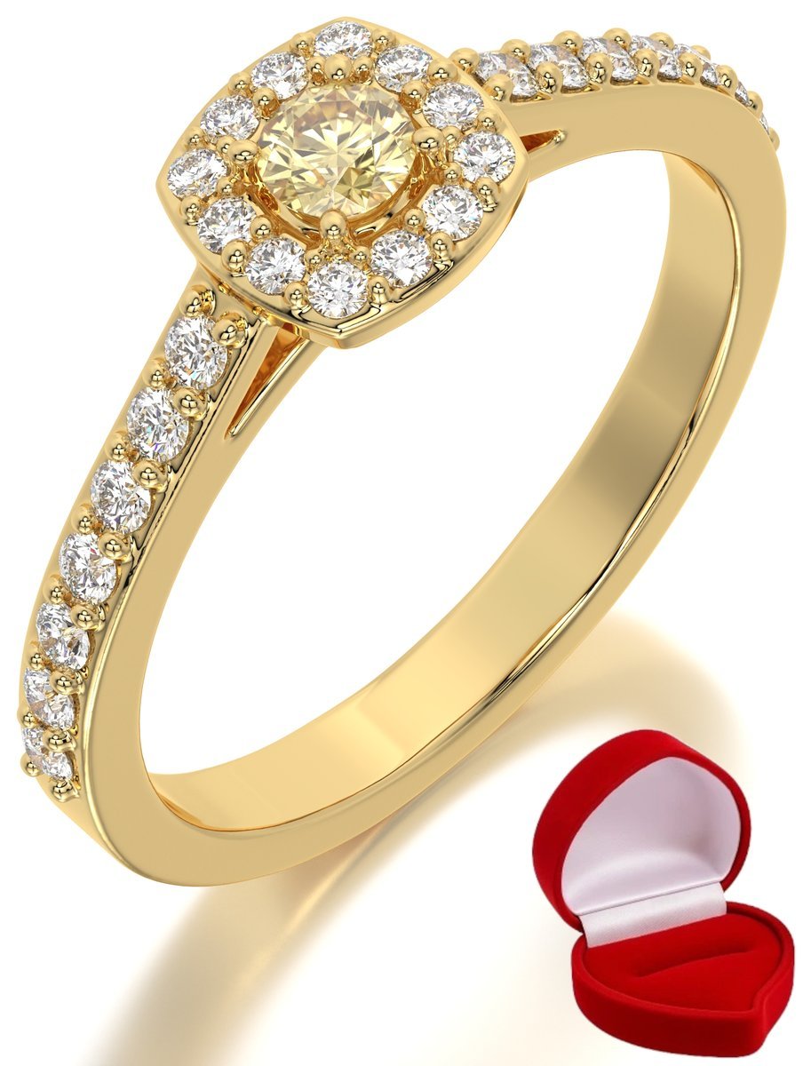 ZŁOTY PIERŚCIONEK ZARĘCZYNOWY 585 14k SZAFIR 0,09 ct + PUDEŁKO R21