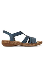 Sandały damskie - Rieker Sandały 628G9-16 Granatowy - miniaturka - grafika 1