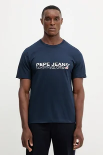 Pepe Jeans t-shirt bawełniany męski kolor granatowy z nadrukiem PM5010104 - Koszulki męskie - miniaturka - grafika 1