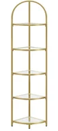 Regały - Złoty Narożny Regał Szklany W Stylu Glamour D0-F67 - miniaturka - grafika 1