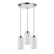 Lampy sufitowe - Spotlight Skandynawska LAMPA wisząca BOSCO 1720328R szklana OPRAWA loftowy ZWIS tuby okrągłe kaskada chrom biała 1720328R - miniaturka - grafika 1