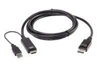 Adaptery i przejściówki - ATEN 2L-7D02HDP adapter kablowy 1,8 m HDMI + USB DisplayPort Czarny - miniaturka - grafika 1