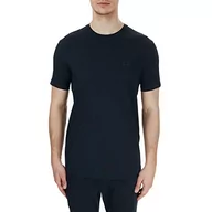 Koszulki męskie - Armani Exchange Męski T-shirt Pima Okrągły dekolt, niebieski (Navy 1510), M - miniaturka - grafika 1