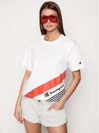 Koszulki i topy damskie - Champion T-Shirt Print 112765 Biały Regular Fit - miniaturka - grafika 1