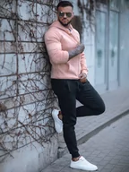 Dresy męskie - Dres męski różowo-czarny Dstreet AX0743-XL - miniaturka - grafika 1