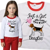 Piżamy dla dziewczynek - Piżama dziecięca Dziewczyna Która Kocha Psy Beagle 98/104 - VoloDonum - miniaturka - grafika 1