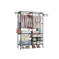 Wieszaki i stojaki - Wieszak na ubrania LRA-08 czarny - miniaturka - grafika 1