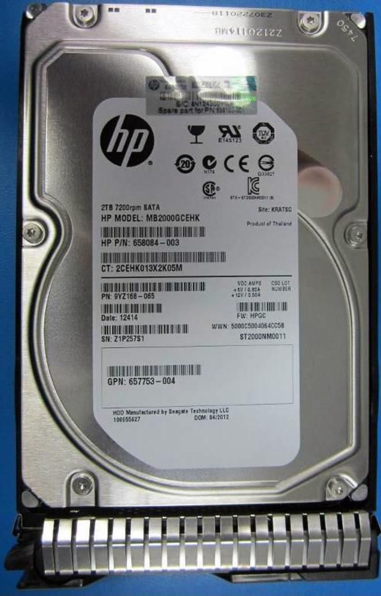 HP 2TB 6G SATA 7.2k 3.5in MB2000GCQXQ