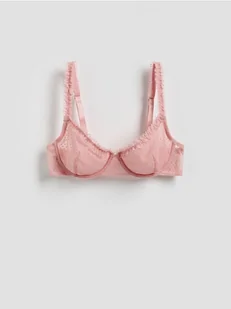 Reserved - Siateczkowy biustonosz z fiszbinami - różowy - Biustonosze - miniaturka - grafika 1