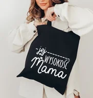 Torby i wózki na zakupy - czarna EKO TORBA DLA MAMY JEJ WYOKOŚĆ MAMA - miniaturka - grafika 1