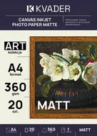 Papier do drukarek - PŁOTNO A4 DO DRUKARKI ATRAMENTOWEJ PAPIER CANVAS MATOWY NATURALNY 360g 20sz - miniaturka - grafika 1