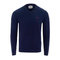 Swetry męskie - Lee Cooper Sweter Męski V-Neck Granatowy, Rozmiar XXL - miniaturka - grafika 1