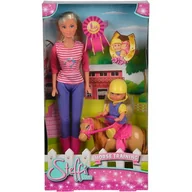Lalki dla dziewczynek - Simba Lalka Y2448 Steffi i Evi z konikiem - miniaturka - grafika 1