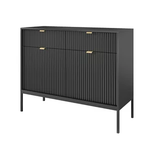 Komoda KSZ-104 Nova Piaski Meble Biały Mat, Złote - Komody - miniaturka - grafika 1