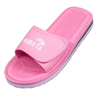 Moda i Uroda OUTLET - Klapki Damskie Kubota Rzep Pudrowy Róż 38 - miniaturka - grafika 1