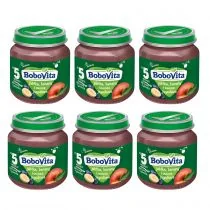 BoboVita Banany jabłka i owoce jagodowe po 5 miesiącu zestaw 6 x 125 g - Desery dla dzieci - miniaturka - grafika 1