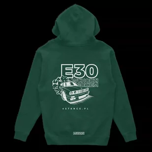Bluza kangurka BMW E30 Wchodzi bokiem zielona-3XL - Odzież do sportów motorowych - miniaturka - grafika 1