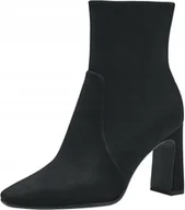 Botki damskie - TAMARIS CZARNE BOTKI NA SŁUPKU Z MATEOWEGO MATERIAŁU 40 6AA - miniaturka - grafika 1