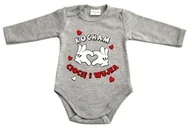 Body dla niemowląt - Body niemowlęce KOCHAM CIOCIĘ I WUJKA szary melanż 92 - miniaturka - grafika 1