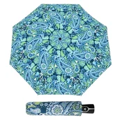 Parasole - Parasol damski Doppler Fiber Paisley Blue półautomatyczna składana wzór - miniaturka - grafika 1