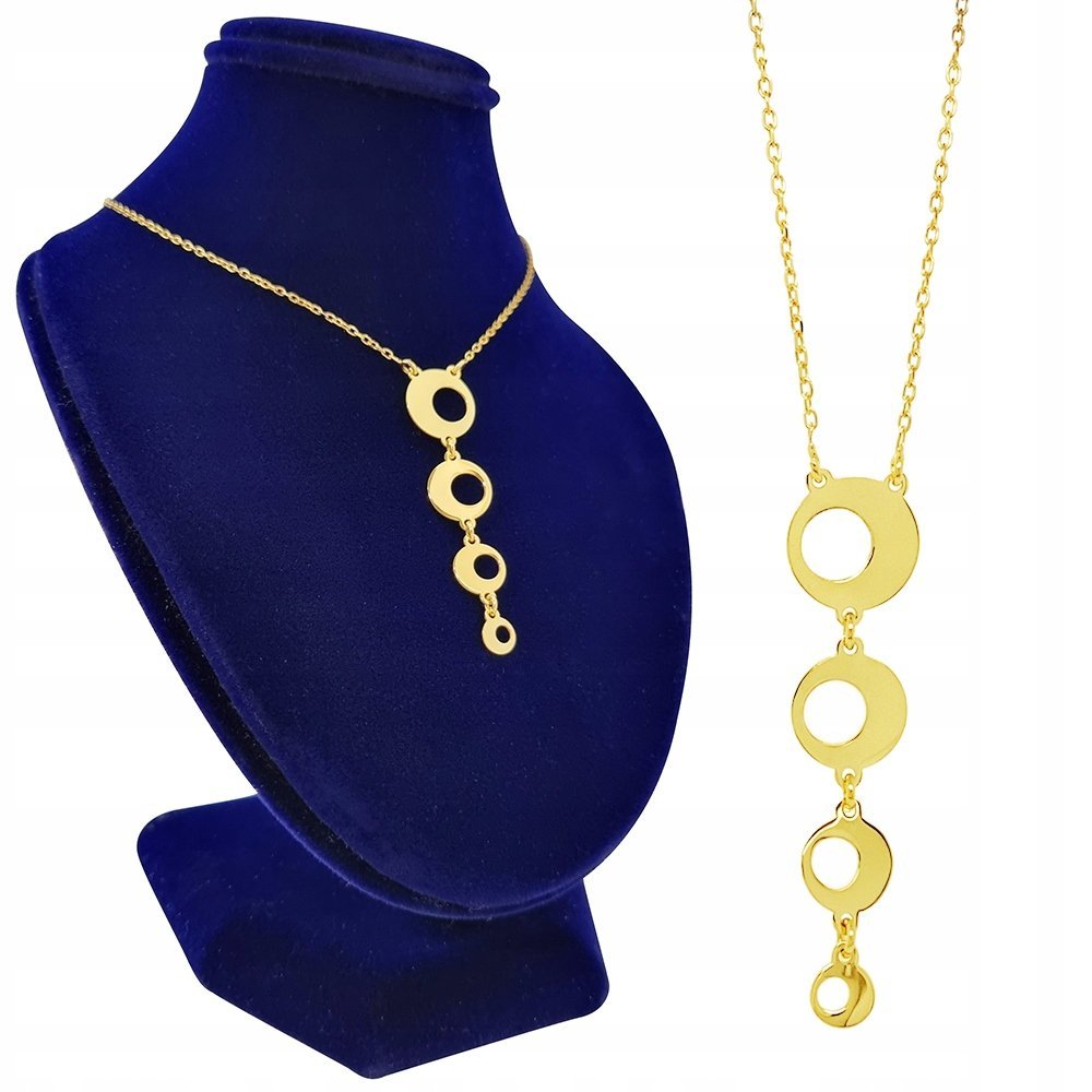 Naszyjnik złoty celebrytka srebro pr.925 Kółeczka