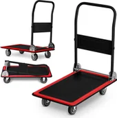 Wózki magazynowe - Wózek transportowy platformowy HM-505 czarno-czerwony - miniaturka - grafika 1