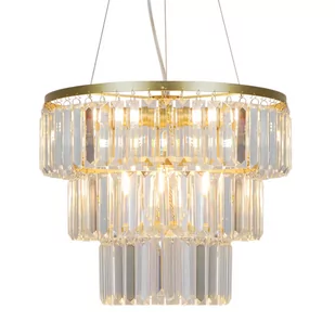 Wisząca lampa z kryształkami Tifanny P17127-4-1GD Zumaline złoty przezroczysty - Lampy sufitowe - miniaturka - grafika 1
