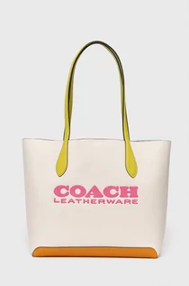 Torebki damskie - Coach Coach torebka skórzana kolor beżowy - grafika 1