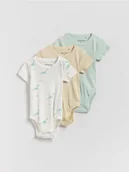 Body - Reserved - Bawełniane body 3 pack - kremowy - miniaturka - grafika 1