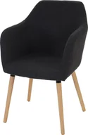 Krzesła - Krzesło do jadalni Malmö T381, krzesło kuchenne, design retro 50s ~ tkanina, ciemnoszary, jasne nogi - miniaturka - grafika 1