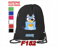 Worki na buty - WOREK SZKOLNY NA WF SPORTOWY NIEBIESKI PIESEK BINGO TATA MAMA - IMIĘ - miniaturka - grafika 1