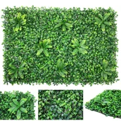 Sztuczne kwiaty - Siatka Cieniująca Maskująca, Osłona Na Balkon Mata, Sztuczny Żywopłot, Panel Roślinny 40X60 - miniaturka - grafika 1