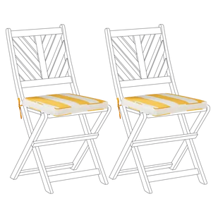Zestaw 2 poduszek na krzesła ogrodowe żółto-biały TERNI - Poduszki ogrodowe Zestaw 2 poduszek na krzesła ogrodowe żółto-biały TERNI - Poduszki ogrodowe - miniaturka - grafika 1