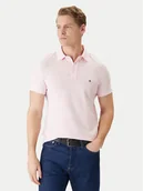 Koszulki męskie - Tommy Hilfiger Polo 1985 MW0MW17771 Różowy Regular Fit - miniaturka - grafika 1