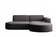 Narożniki - Sofa w kształcie L Modena narożnik tkanina Poso ciemnoszary prawy - miniaturka - grafika 1