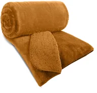 Narzuty - Narzuta futrzana Nina 170x210 cm miodowa elegancka i ciepła - miniaturka - grafika 1