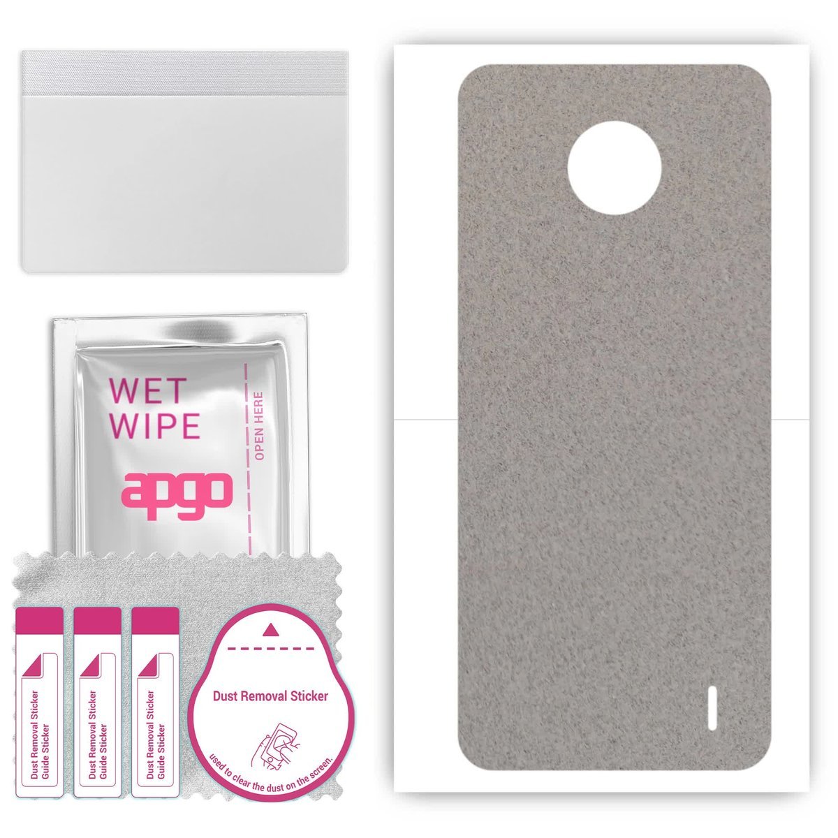 Folia naklejka skórka strukturalna na TYŁ Zamsz do Nokia C10 - Zamsz Szary - apgo SKINS