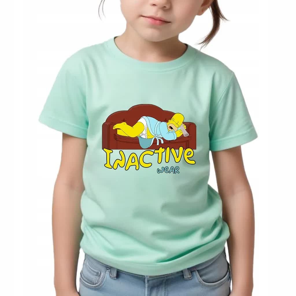 KOSZULKA MIĘTOWA Dziecięca Prezent Dla Fana Simpsonów IN ACTIVE Wzory - 146