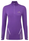 Bluzy sportowe damskie - RONHILL Bluza biegowa damska TECH REFLECT 1/2 ZIP regal purple/reflect - miniaturka - grafika 1