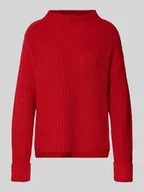 Swetry damskie - Sweter z dzianiny o kroju regular fit z mieszanki bawełny model ‘SELMA’ - miniaturka - grafika 1