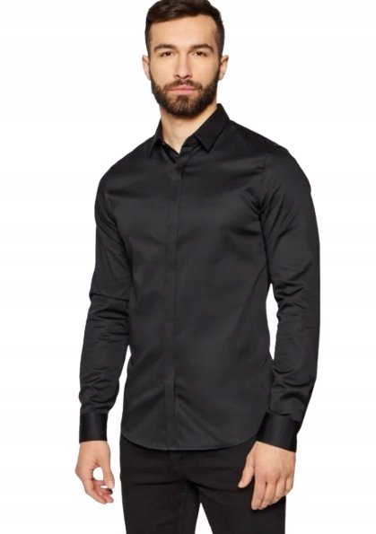 ARMANI EXCHANGE KOSZULA MĘSKA CZARNA ELEGANCKA XXL JPA