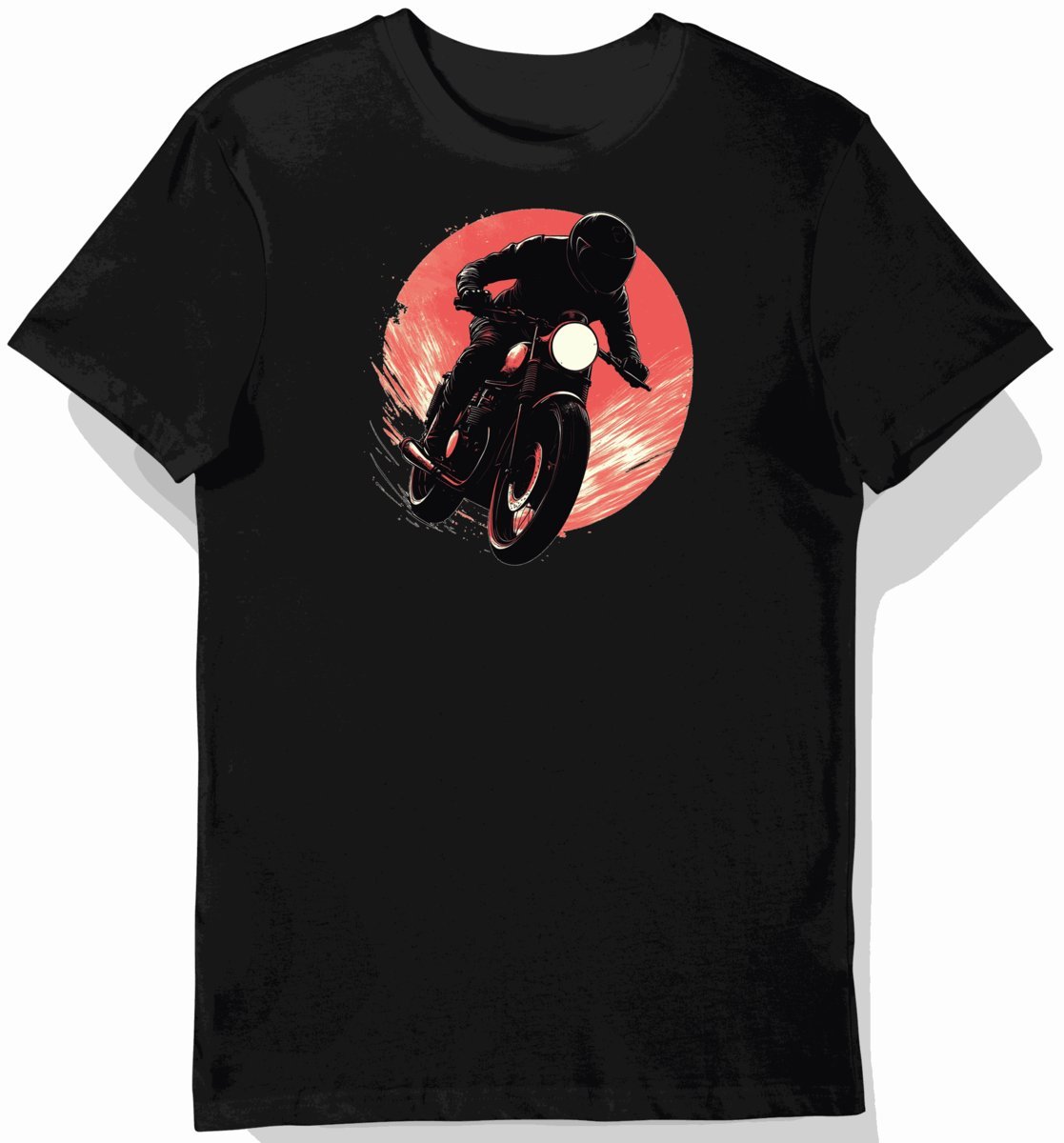 Koszulka męska czarna Sylwetka Klasycznego Cafe Racer 3XL